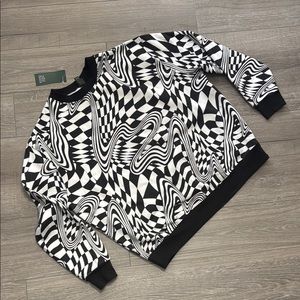 Black and White Optical Illusion Sweater